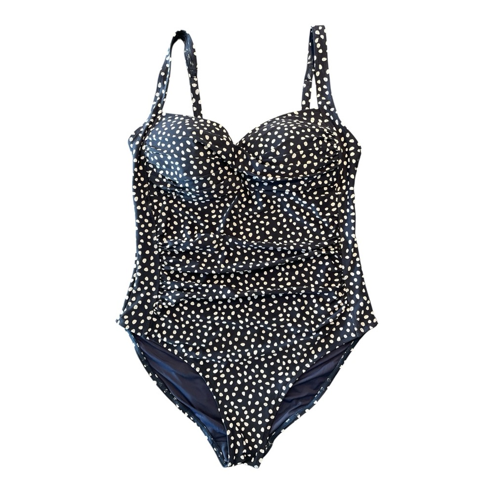 NIP TUCK Swim Tummy Control Classic one-piece, size 6 navy & white polka-dot